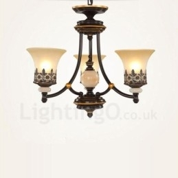 Designer Touch Decorative 3 Light Traditional Classic Integrated Metal Chandelier