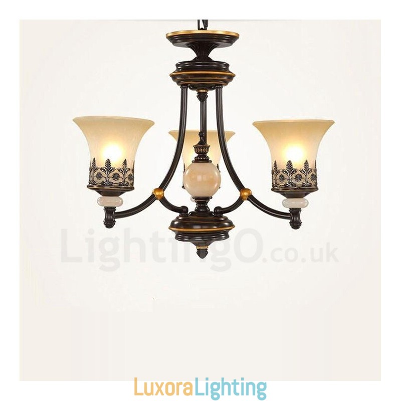 Designer Touch Decorative 3 Light Traditional Classic Integrated Metal Chandelier