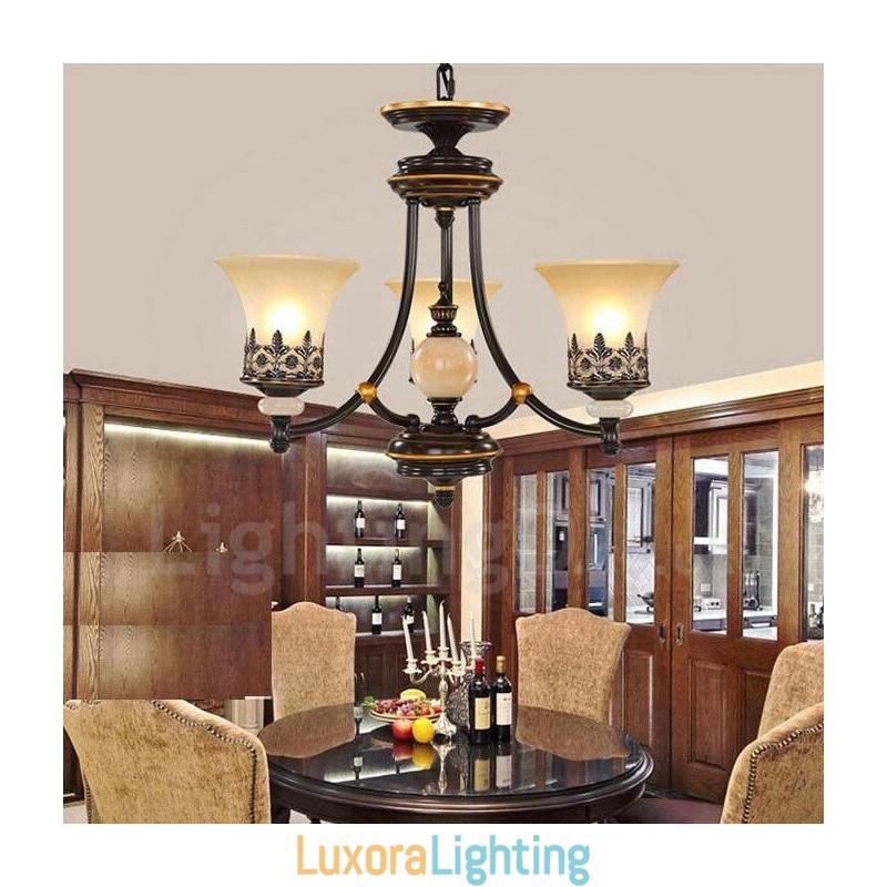 Designer Touch Decorative 3 Light Traditional Classic Integrated Metal Chandelier