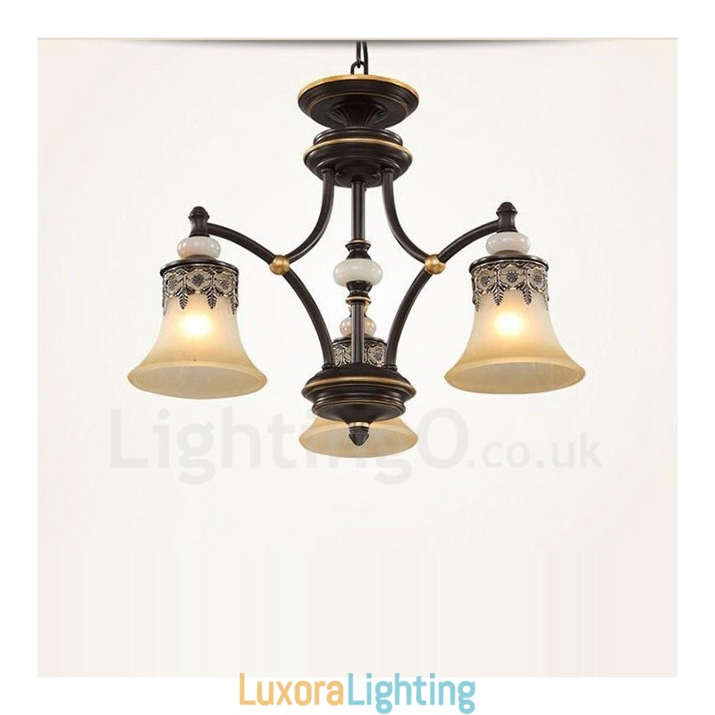 Designer Touch Decorative 3 Light Traditional Classic Integrated Metal Chandelier