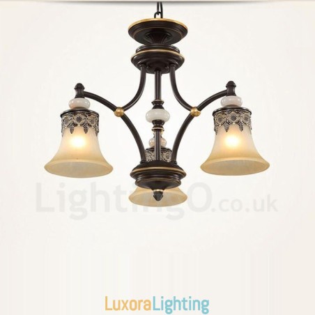 Designer Touch Decorative 3 Light Traditional Classic Integrated Metal Chandelier