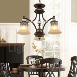 Designer Touch Decorative 3 Light Traditional Classic Integrated Metal Chandelier