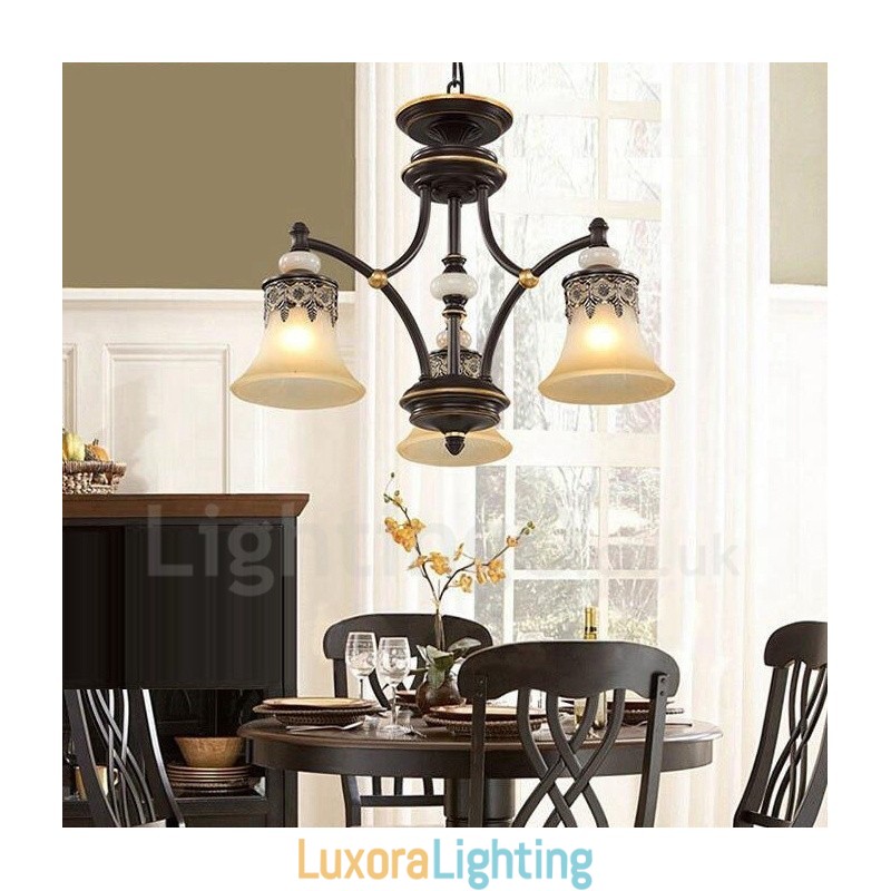Designer Touch Decorative 3 Light Traditional Classic Integrated Metal Chandelier