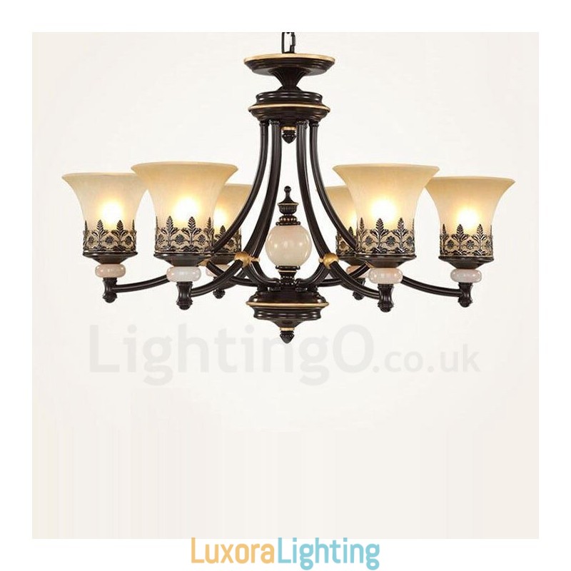 Designer Touch Decorative 6 Light Traditional Classic Integrated Metal Chandelier