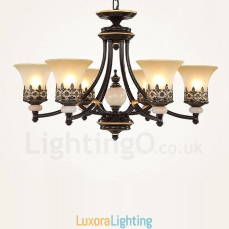 Designer Touch Decorative 6 Light Traditional Classic Integrated Metal Chandelier