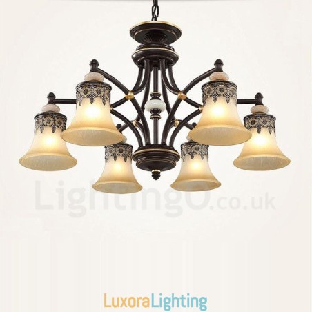 Designer Touch Decorative 6 Light Traditional Classic Integrated Metal Chandelier