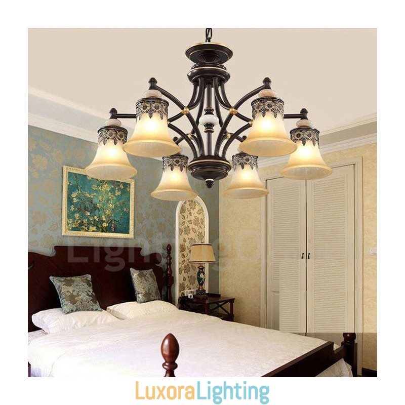 Designer Touch Decorative 6 Light Traditional Classic Integrated Metal Chandelier
