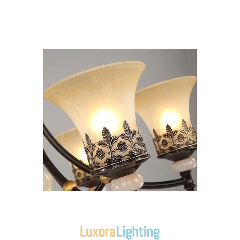 Designer Touch Decorative 6 Light Traditional Classic Integrated Metal Chandelier