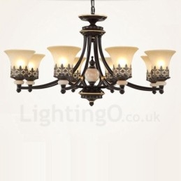 Designer Touch Decorative 8 Light Traditional Classic Integrated Metal Chandelier