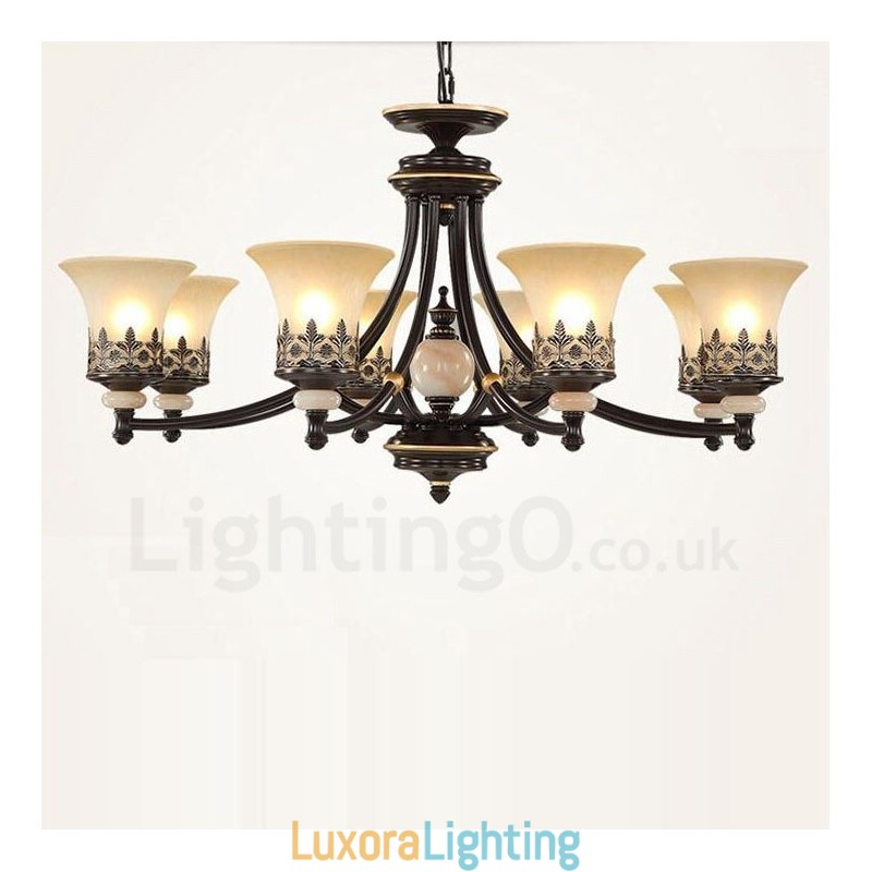Designer Touch Decorative 8 Light Traditional Classic Integrated Metal Chandelier