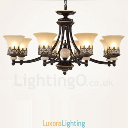 Designer Touch Decorative 8 Light Traditional Classic Integrated Metal Chandelier