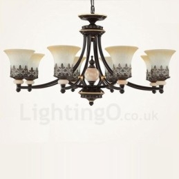 Designer Touch Decorative 8 Light Traditional Classic Integrated Metal Chandelier