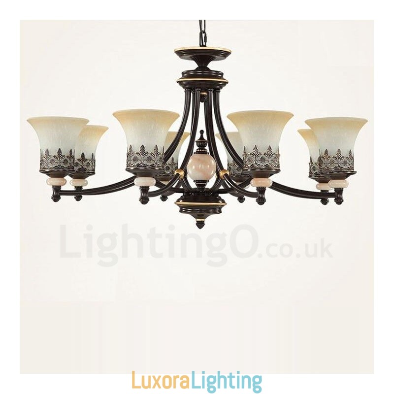 Designer Touch Decorative 8 Light Traditional Classic Integrated Metal Chandelier