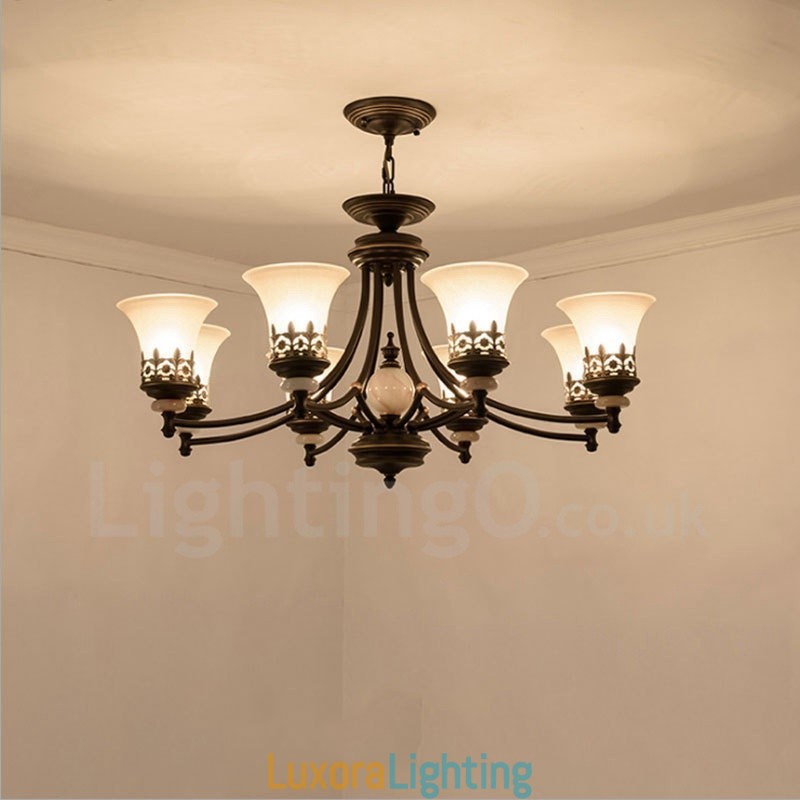 Designer Touch Decorative 8 Light Traditional Classic Integrated Metal Chandelier