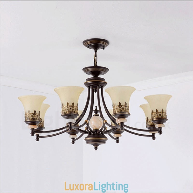 Designer Touch Decorative 8 Light Traditional Classic Integrated Metal Chandelier