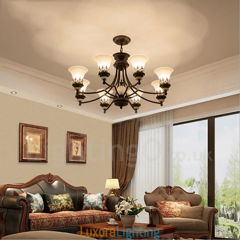Designer Touch Decorative 8 Light Traditional Classic Integrated Metal Chandelier