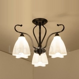 Designer Touch Decorative 3 Light Rustic Lodge Integrated Chandelier