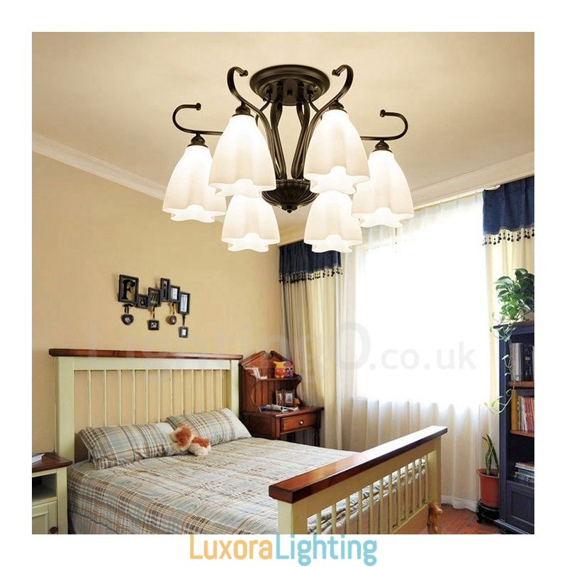 Designer Touch Decorative 6 Light Rustic Lodge Integrated Chandelier