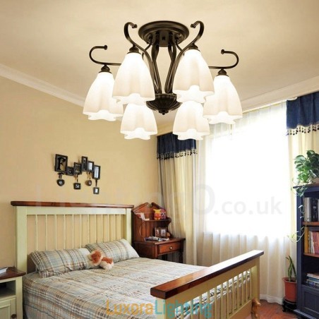 Designer Touch Decorative 6 Light Rustic Lodge Integrated Chandelier