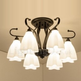 Designer Touch Decorative 6 Light Rustic Lodge Integrated Chandelier