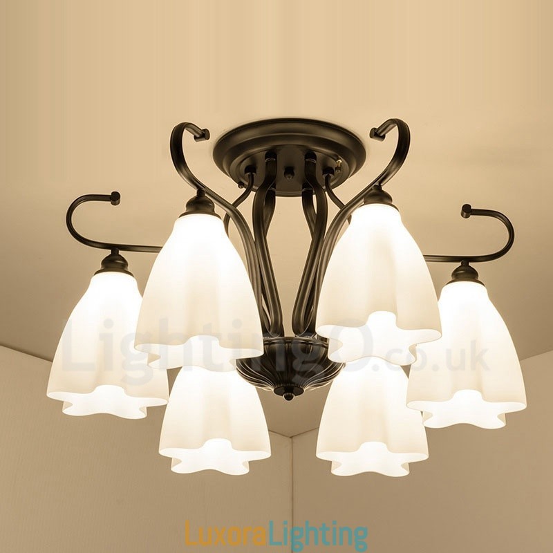 Designer Touch Decorative 6 Light Rustic Lodge Integrated Chandelier