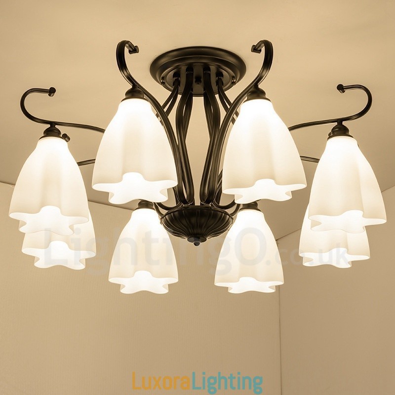 Designer Touch Decorative 8 Light Rustic Lodge Integrated Chandelier