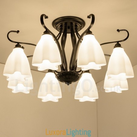 Designer Touch Decorative 8 Light Rustic Lodge Integrated Chandelier