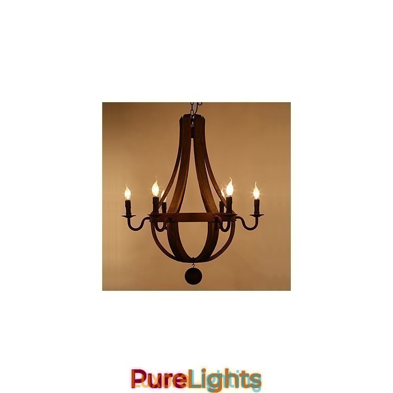 Designer Touch Decorative Vintage Amercian Rustic Wooden Pendant Winerel Chandelier Lamp Liviing and Lamp