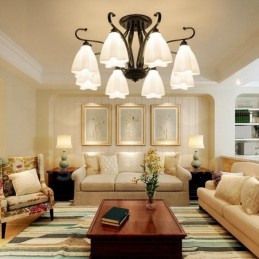 Designer Touch Decorative 8 Light Rustic Lodge Integrated Chandelier