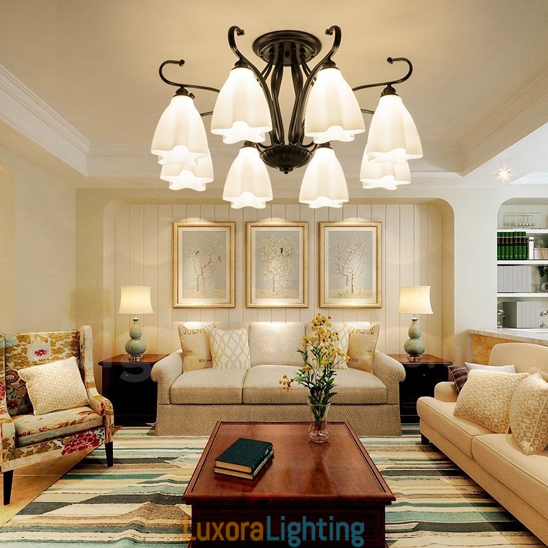 Designer Touch Decorative 8 Light Rustic Lodge Integrated Chandelier