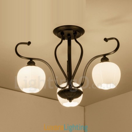 Designer Touch Decorative 3 Light Rustic Lodge Integrated Chandelier