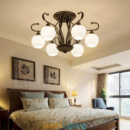 Designer Touch Decorative 6 Light Rustic Lodge Integrated Chandelier