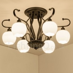 Designer Touch Decorative 6 Light Rustic Lodge Integrated Chandelier