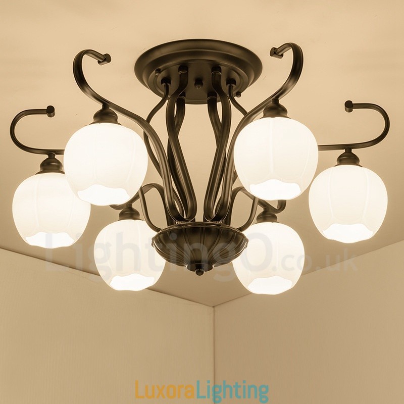 Designer Touch Decorative 6 Light Rustic Lodge Integrated Chandelier