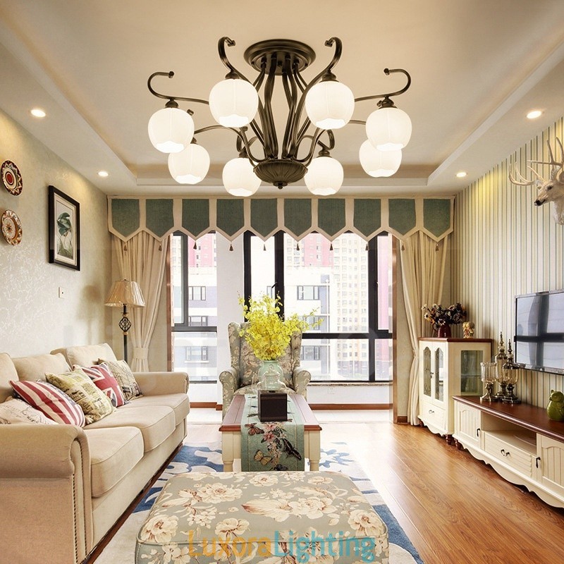 Designer Touch Decorative 8 Light Rustic Lodge Integrated Chandelier