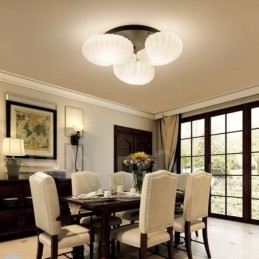 Designer Touch Decorative 3 Light Traditional Classic Integrated Chandelier with Glass Shade