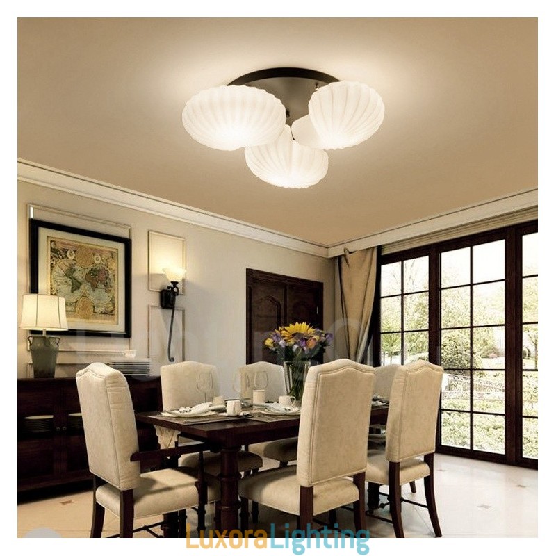 Designer Touch Decorative 3 Light Traditional Classic Integrated Chandelier with Glass Shade