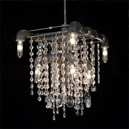 Designer Touch Decorative North American Style Characteristic Crystal 9 Light Chandelier In Pipe Design