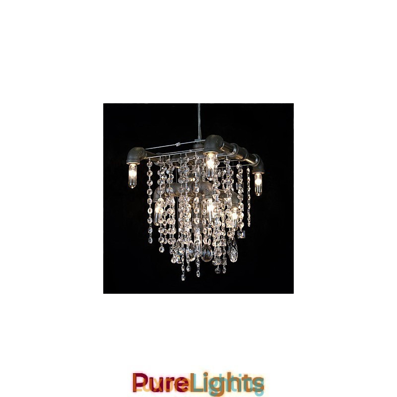 Designer Touch Decorative North American Style Characteristic Crystal 9 Light Chandelier In Pipe Design