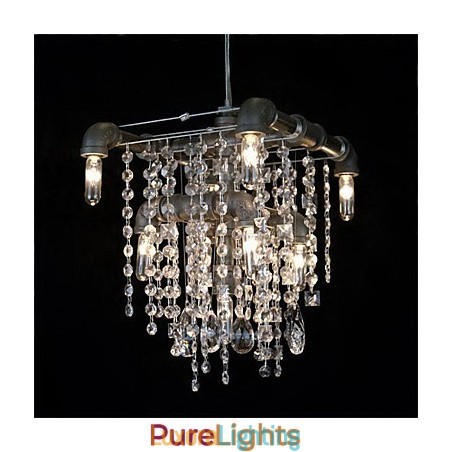 Designer Touch Decorative North American Style Characteristic Crystal 9 Light Chandelier In Pipe Design
