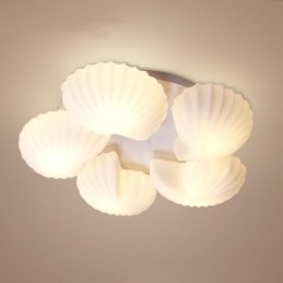 Designer Touch Decorative Conch 5 Light Traditional Classic Integrated Chandelier with Glass Shade