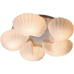 Designer Touch Decorative Conch 5 Light Traditional Classic Integrated Chandelier with Glass Shade