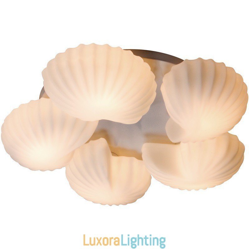Designer Touch Decorative Conch 5 Light Traditional Classic Integrated Chandelier with Glass Shade