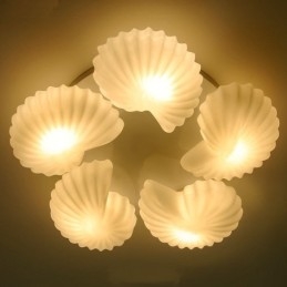 Designer Touch Decorative Conch 5 Light Traditional Classic Integrated Chandelier with Glass Shade