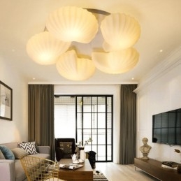 Designer Touch Decorative Conch 5 Light Traditional Classic Integrated Chandelier with Glass Shade