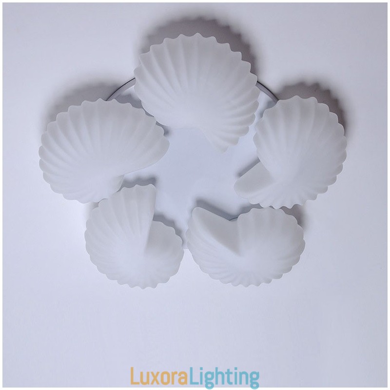 Designer Touch Decorative Conch 5 Light Traditional Classic Integrated Chandelier with Glass Shade