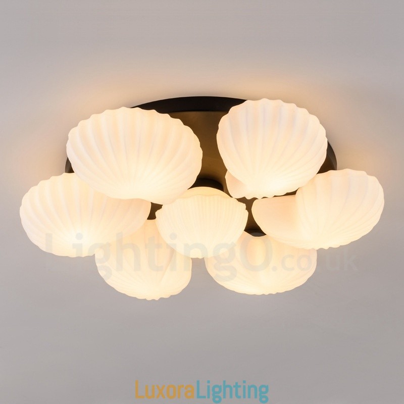 Designer Touch Decorative 7 Light Traditional Classic Integrated Chandelier with Glass Shade