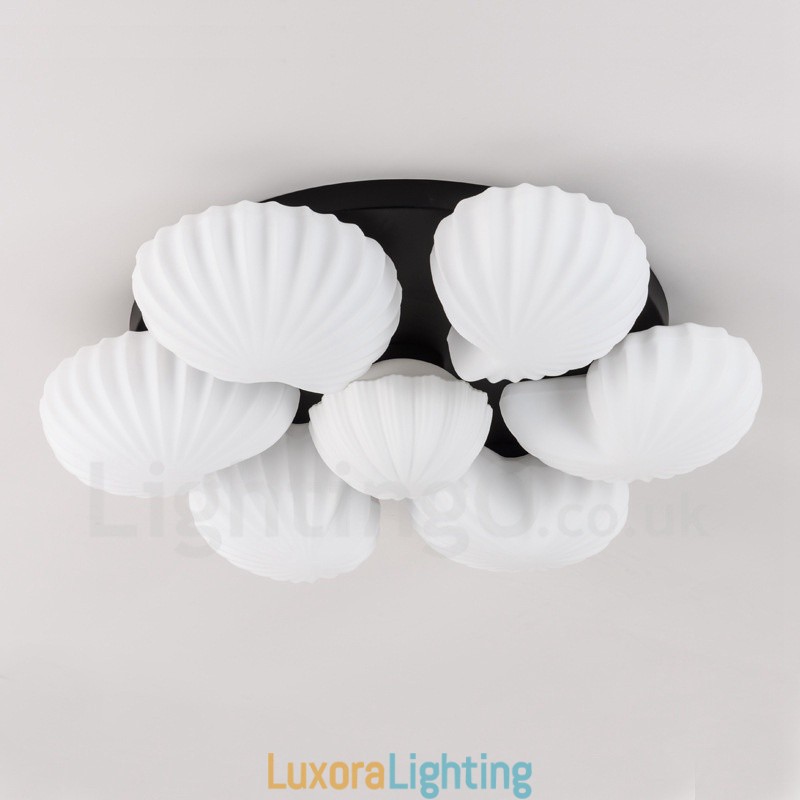 Designer Touch Decorative 7 Light Traditional Classic Integrated Chandelier with Glass Shade