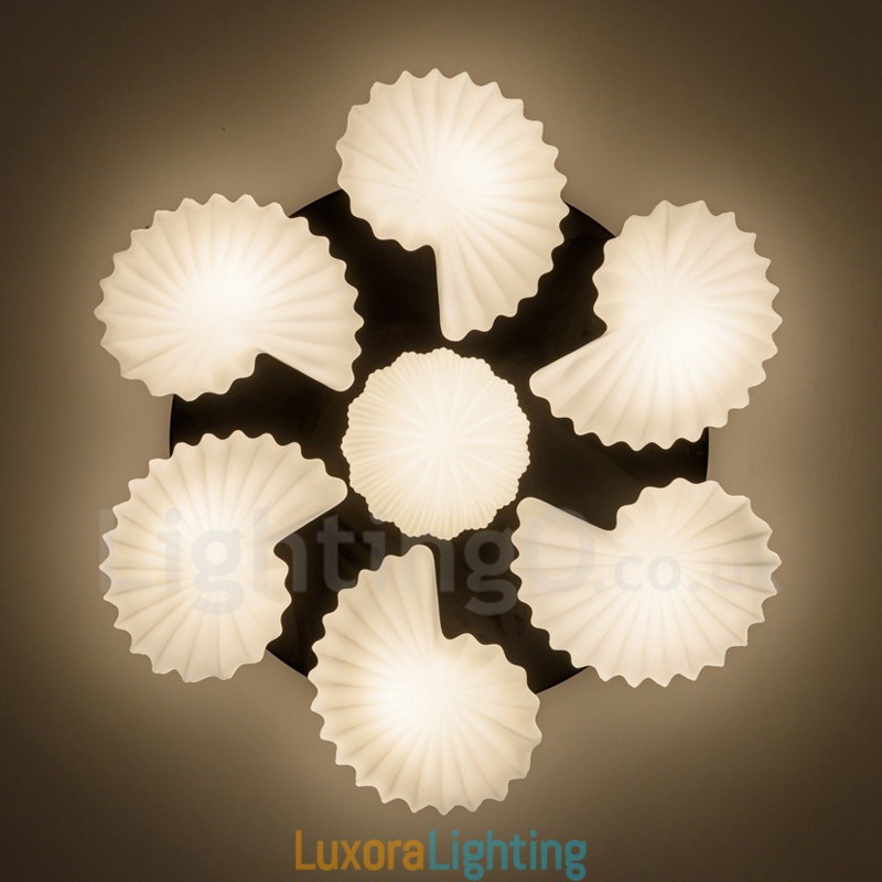 Designer Touch Decorative 7 Light Traditional Classic Integrated Chandelier with Glass Shade