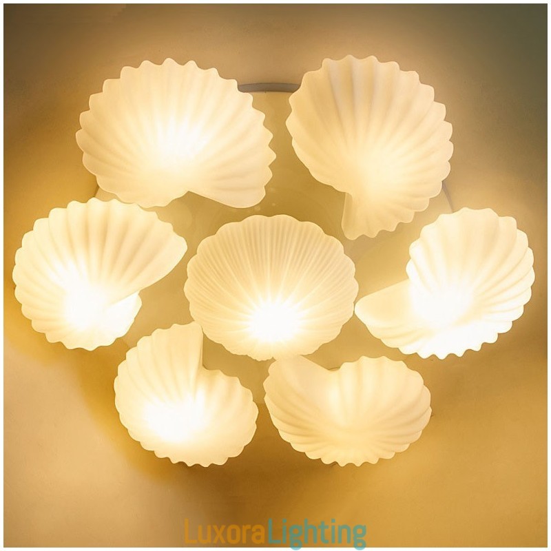 Designer Touch Decorative 7 Light Traditional Classic Integrated Chandelier with Glass Shade